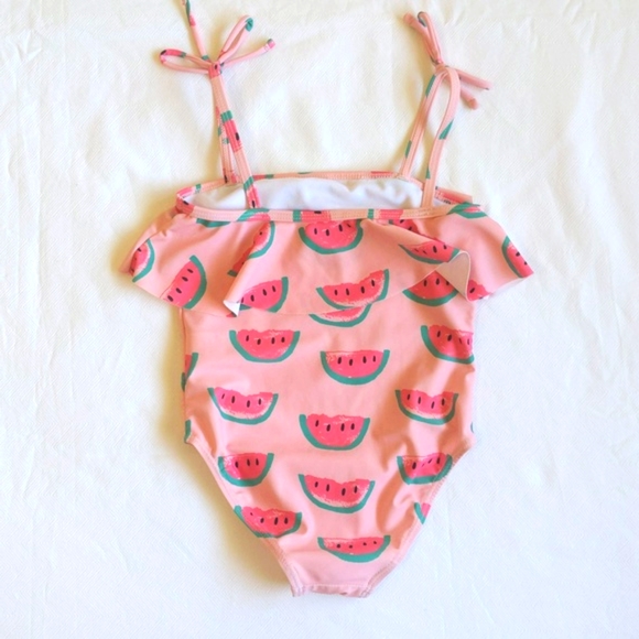andy & evan watermelon print ruffle one piece swimsuit 3T toddler girls - Picture 5 of 7